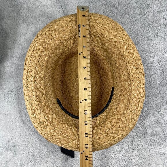 Helen Kaminski Classic 5 Womens OS Tan Raffia Straw Black Ribbon Bow Sun Hat - Picture 11 of 12